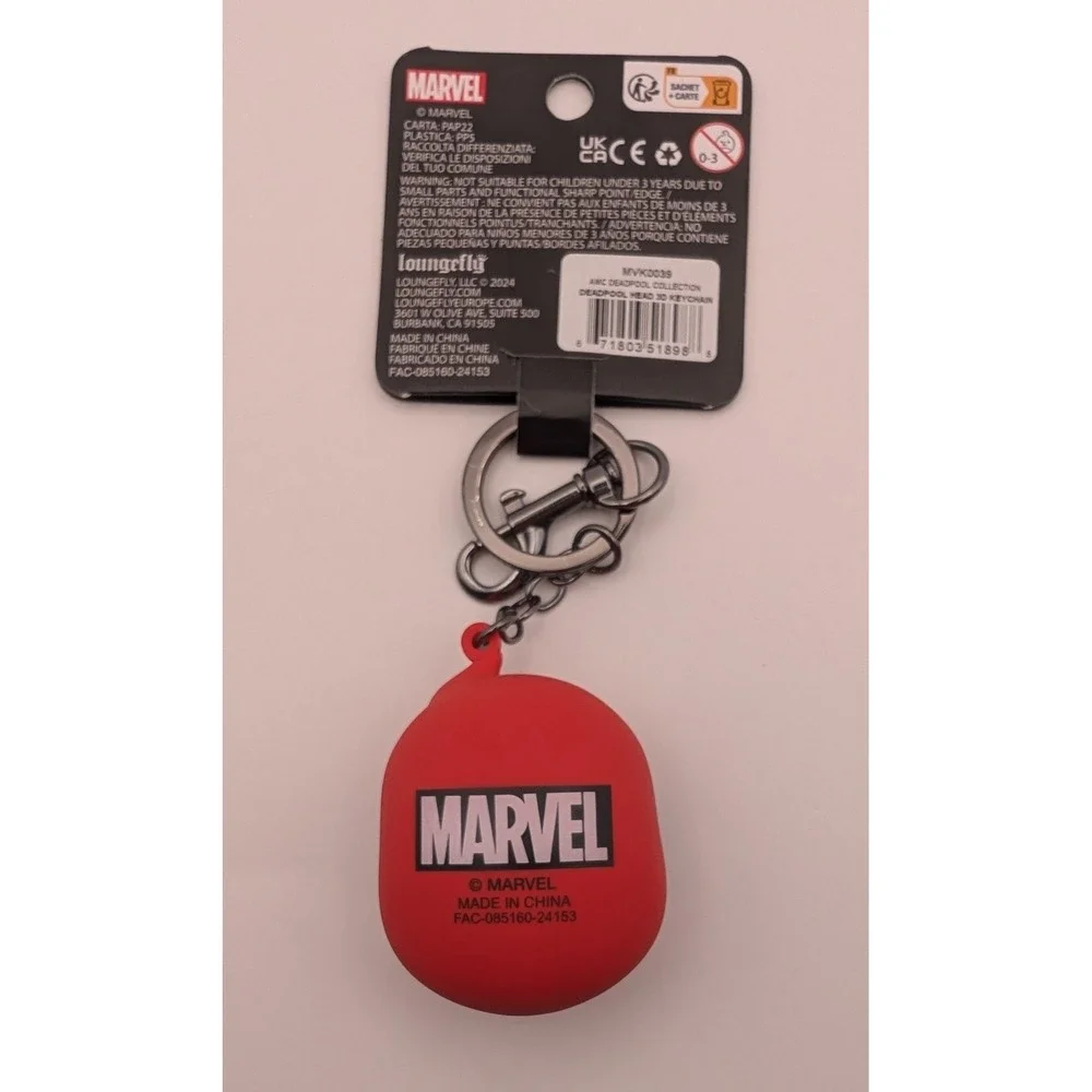 Loungefly Deadpool Superhero Keychain 3D‎ Head Marvel With Tags